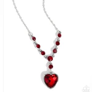 Paparazzi Red and Silver Heart Necklace